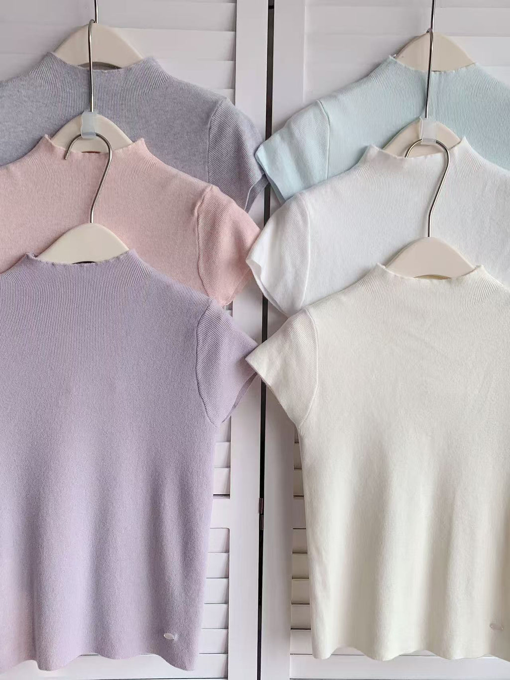 HELLO MILK TEE- 86054 高領短袖