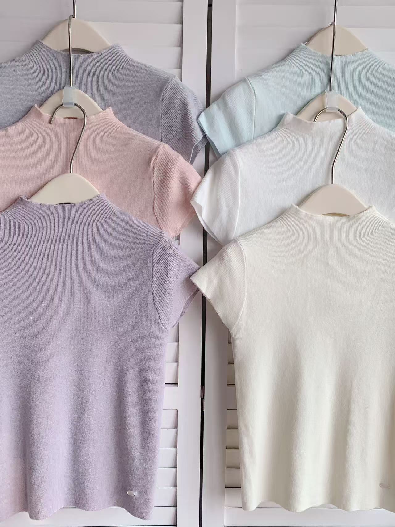 HELLO MILK TEE- 86054 高領短袖