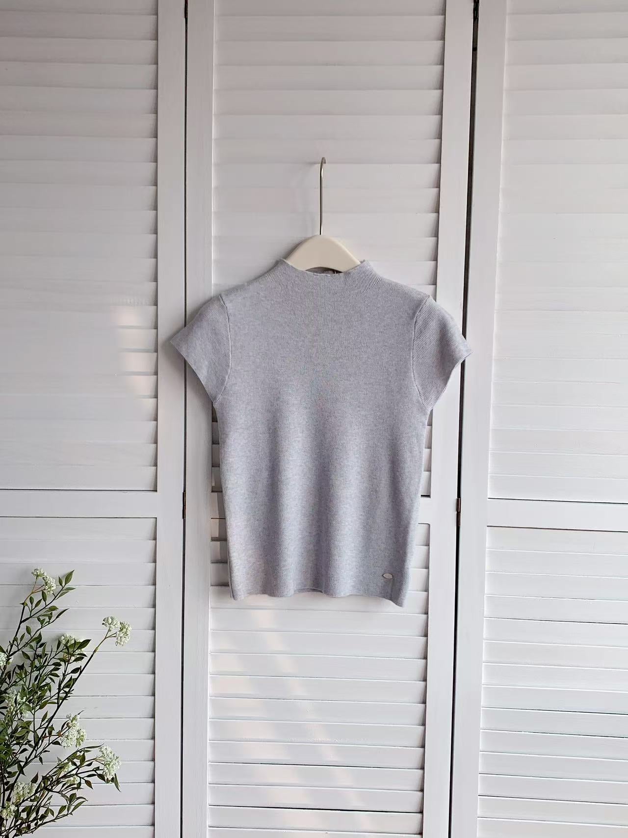 HELLO MILK TEE- 86054 高領短袖