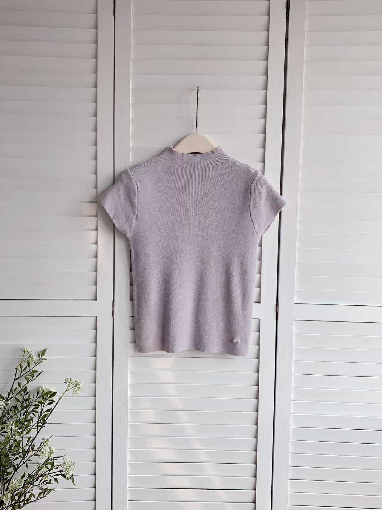 HELLO MILK TEE- 86054 高領短袖