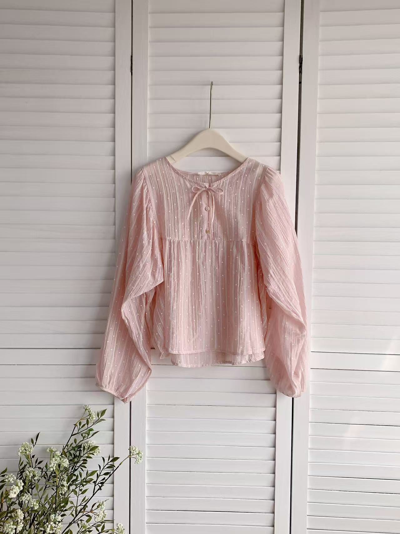 HELLO MILK TEE- 86092 綁帶小衫