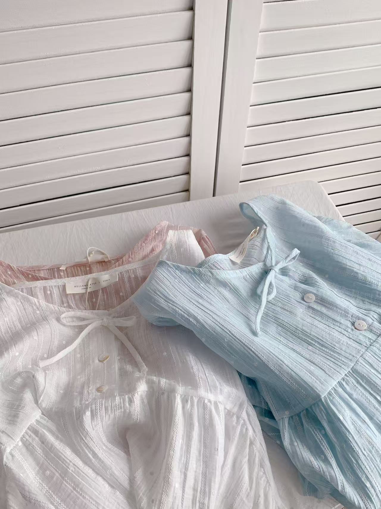 HELLO MILK TEE- 86092 綁帶小衫