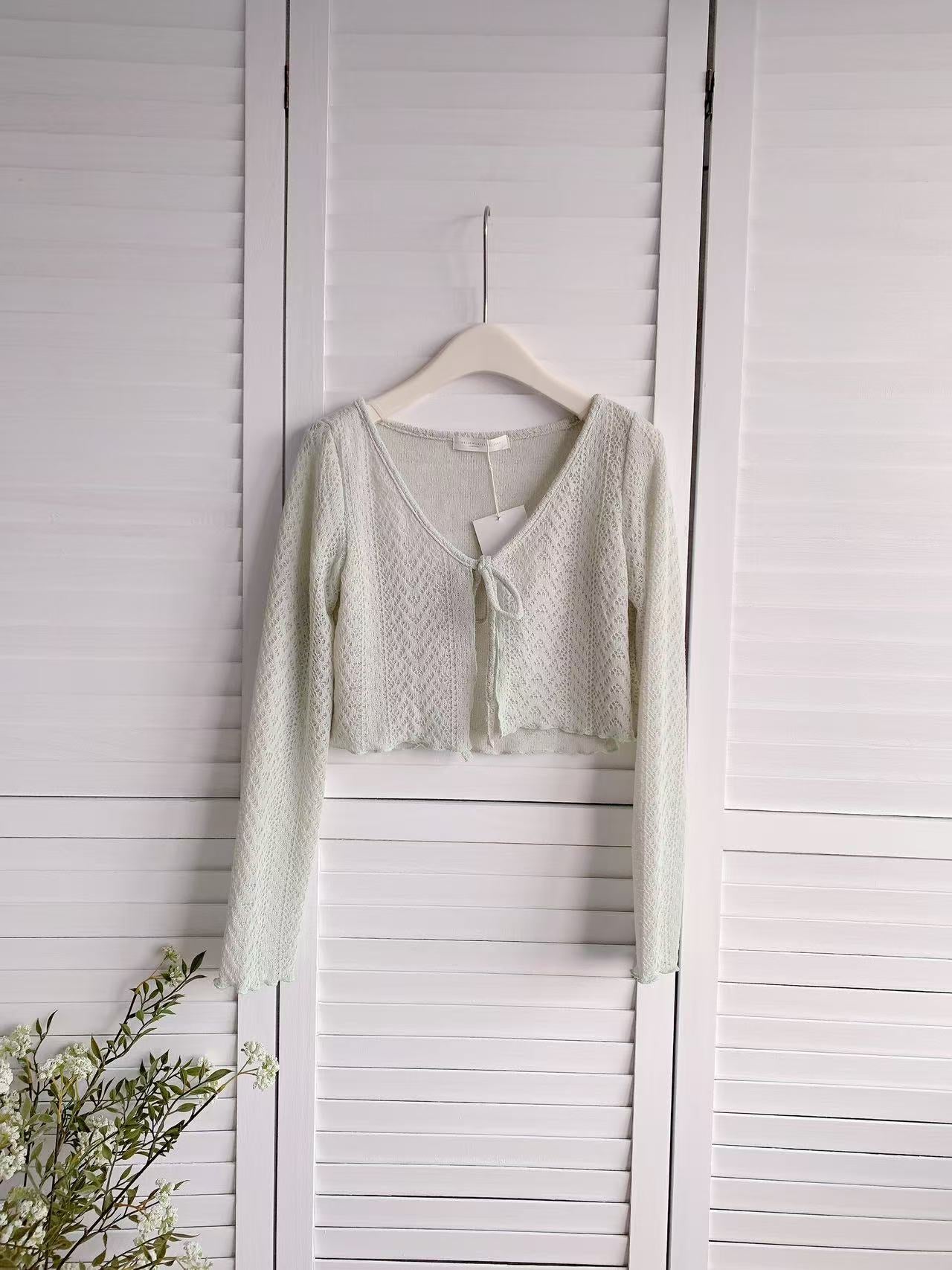 HELLO MILK TEE- 86127 鏤空小外套