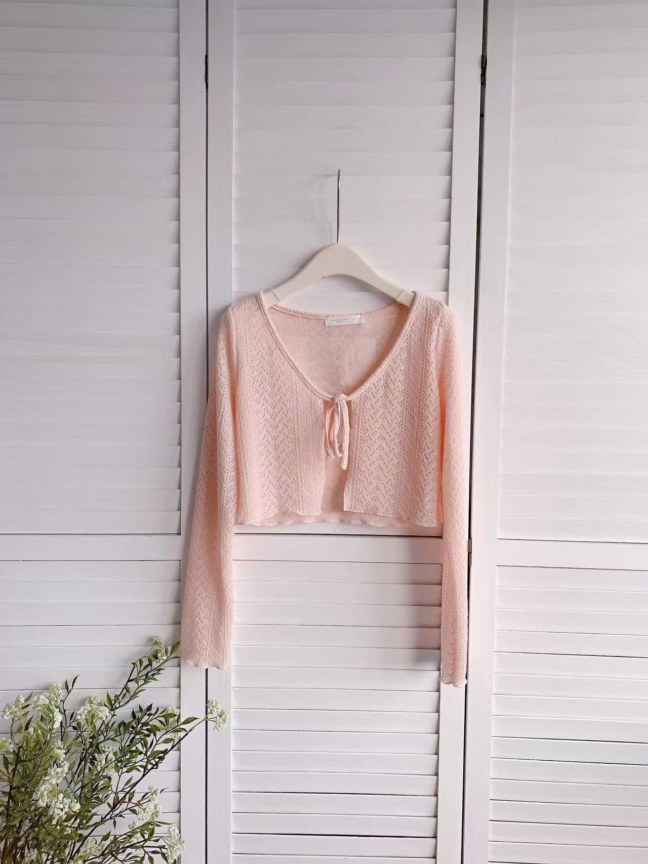 HELLO MILK TEE- 86127 鏤空小外套