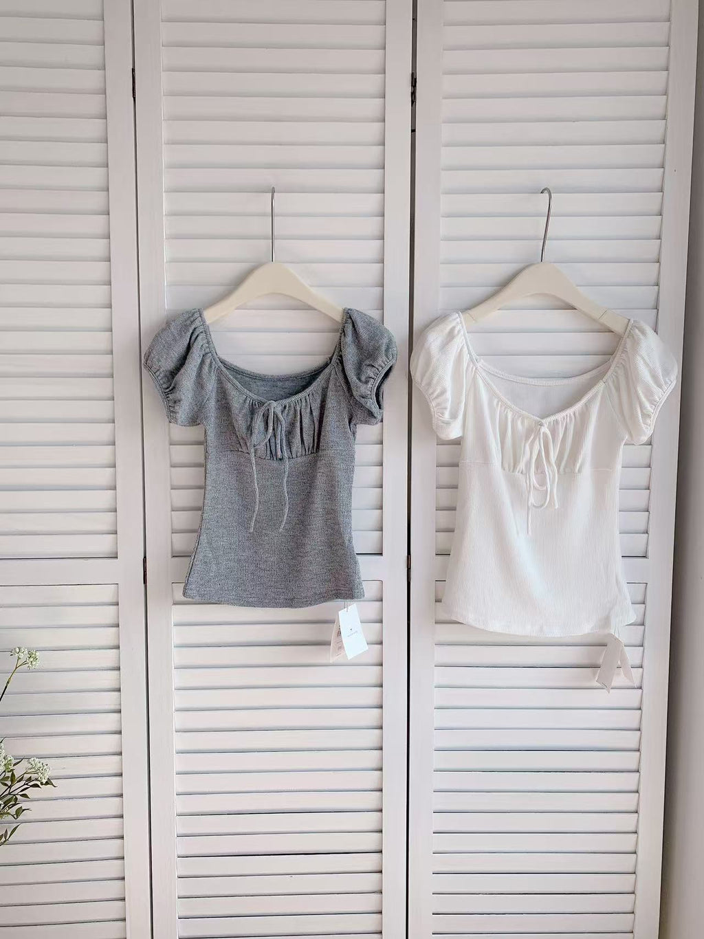 HELLO MILK TEE- 86144 綁繩小衫