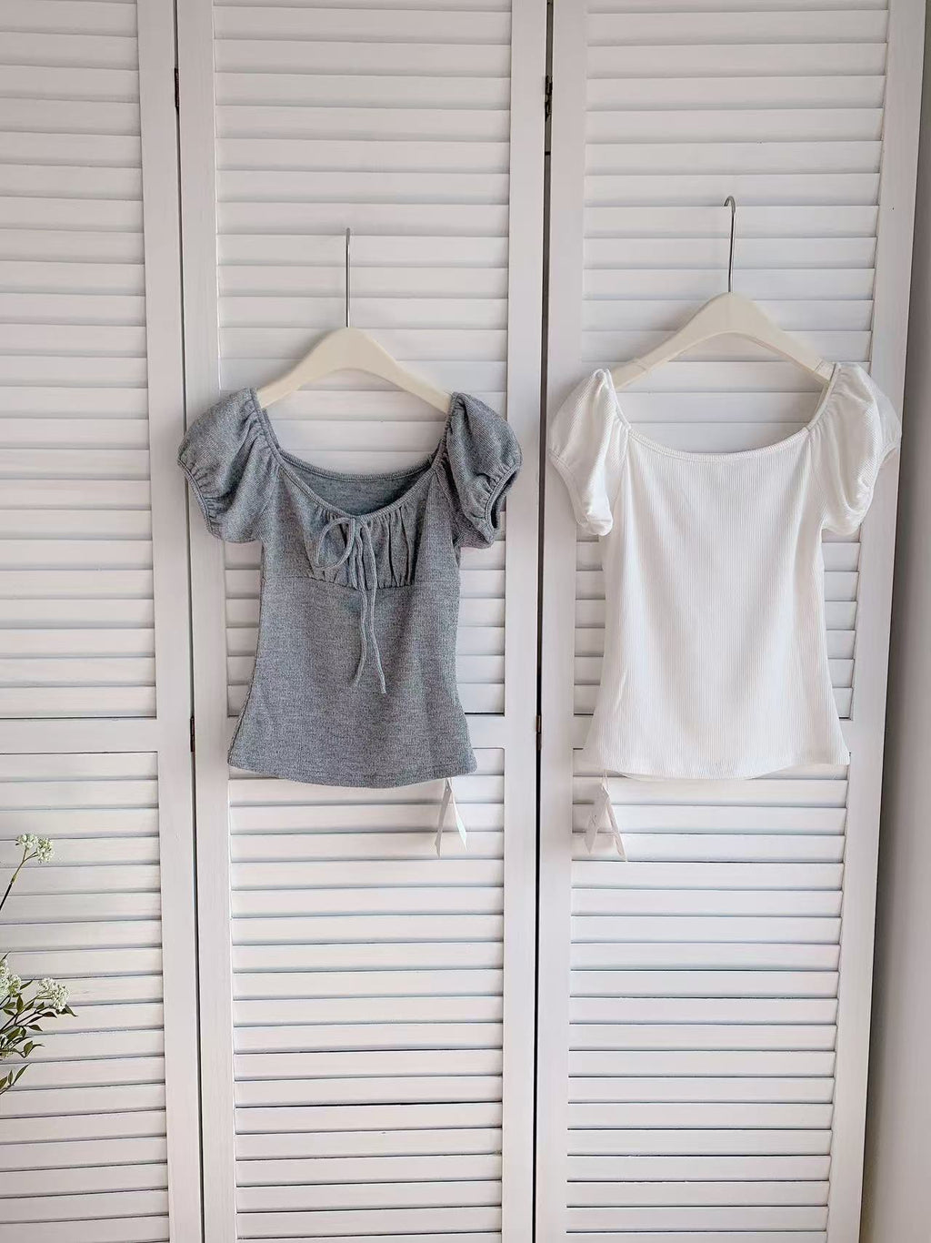 HELLO MILK TEE- 86144 綁繩小衫