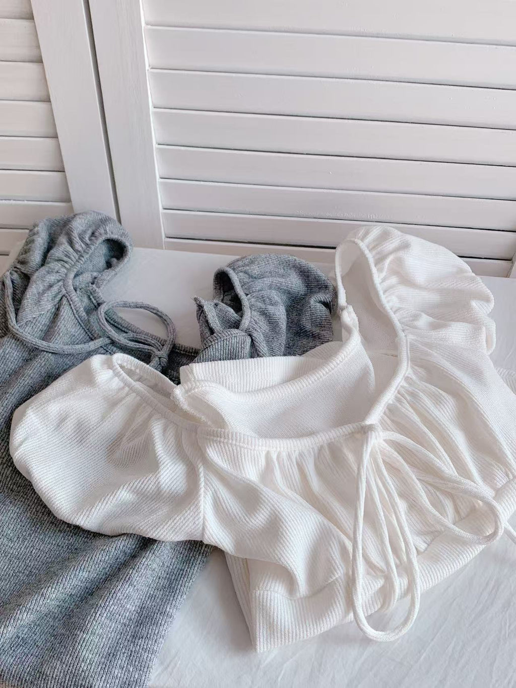 HELLO MILK TEE- 86144 綁繩小衫