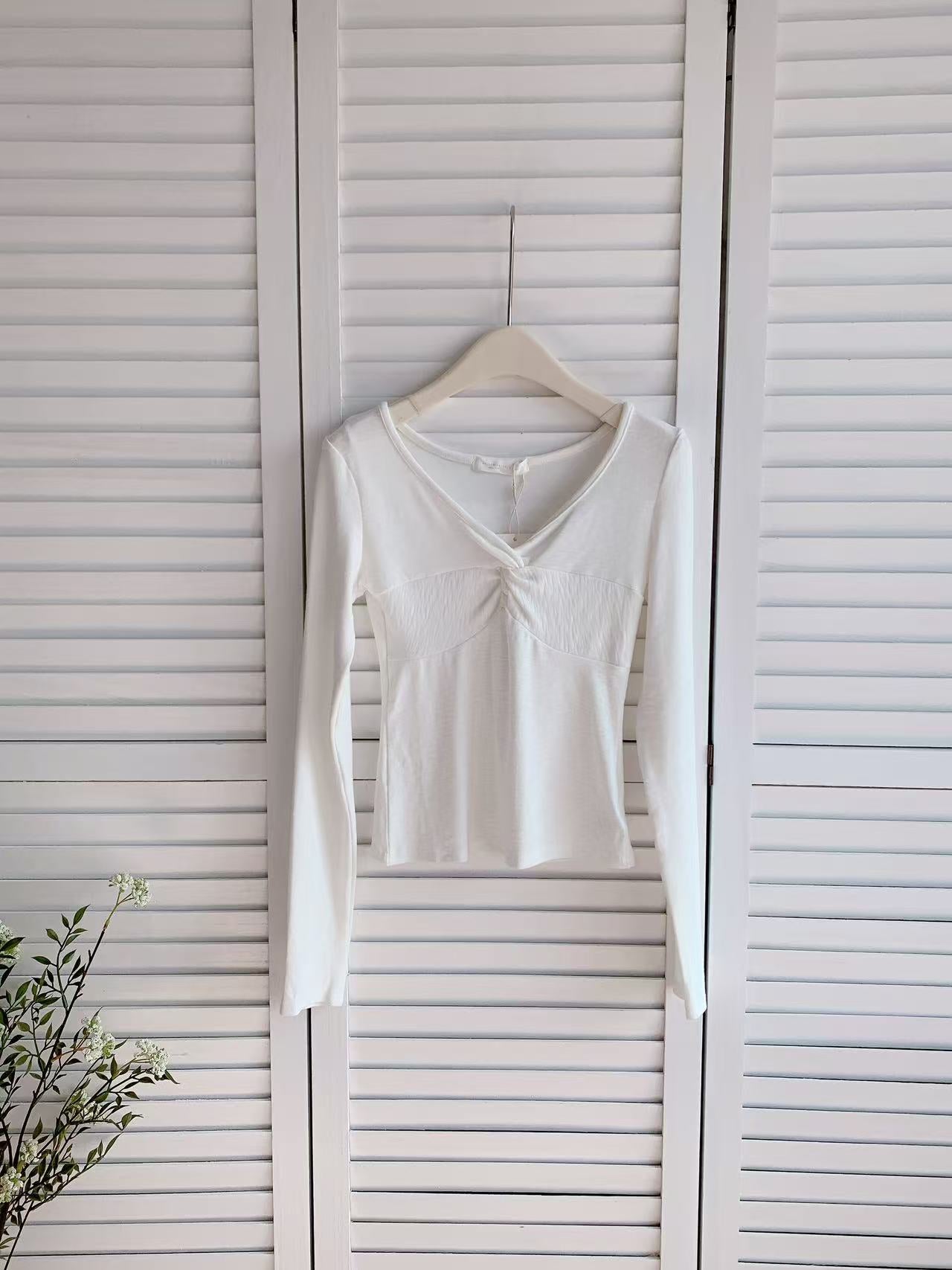 HELLO MILK TEE- 86081 扭結長袖