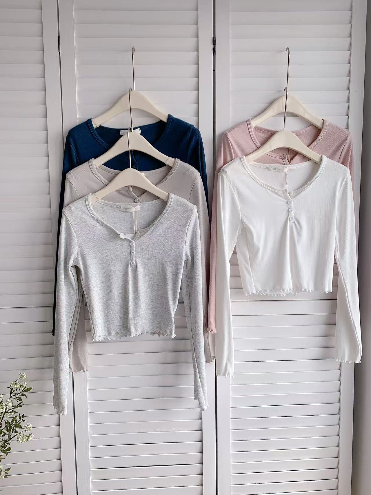 HELLO MILK TEE- 86024 純色上衣