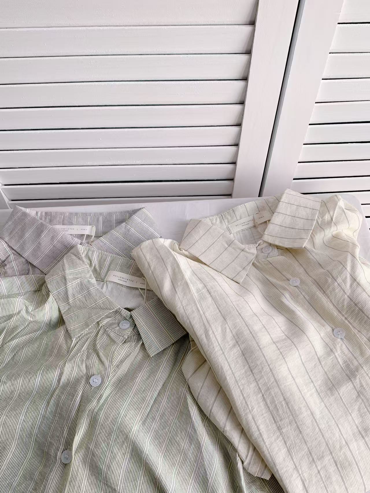 HELLO MILK TEE- 86136 條紋襯衫