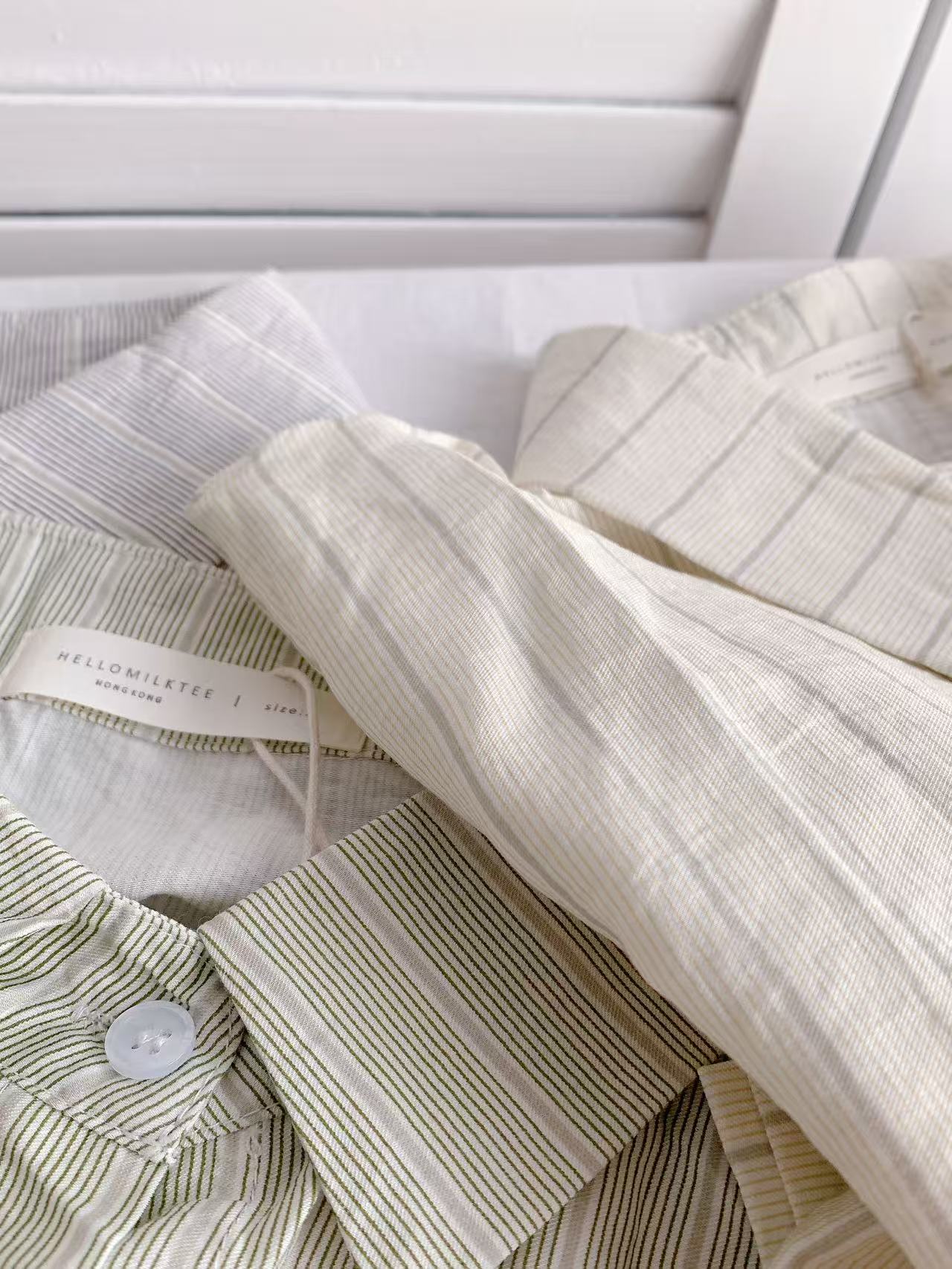 HELLO MILK TEE- 86136 條紋襯衫