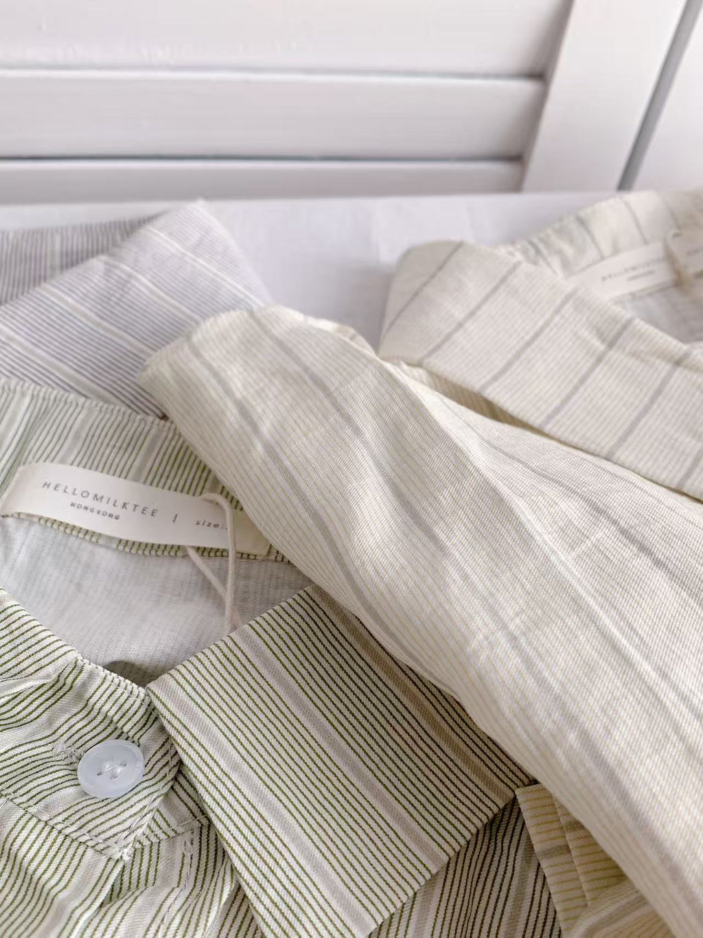 HELLO MILK TEE- 86136 條紋襯衫