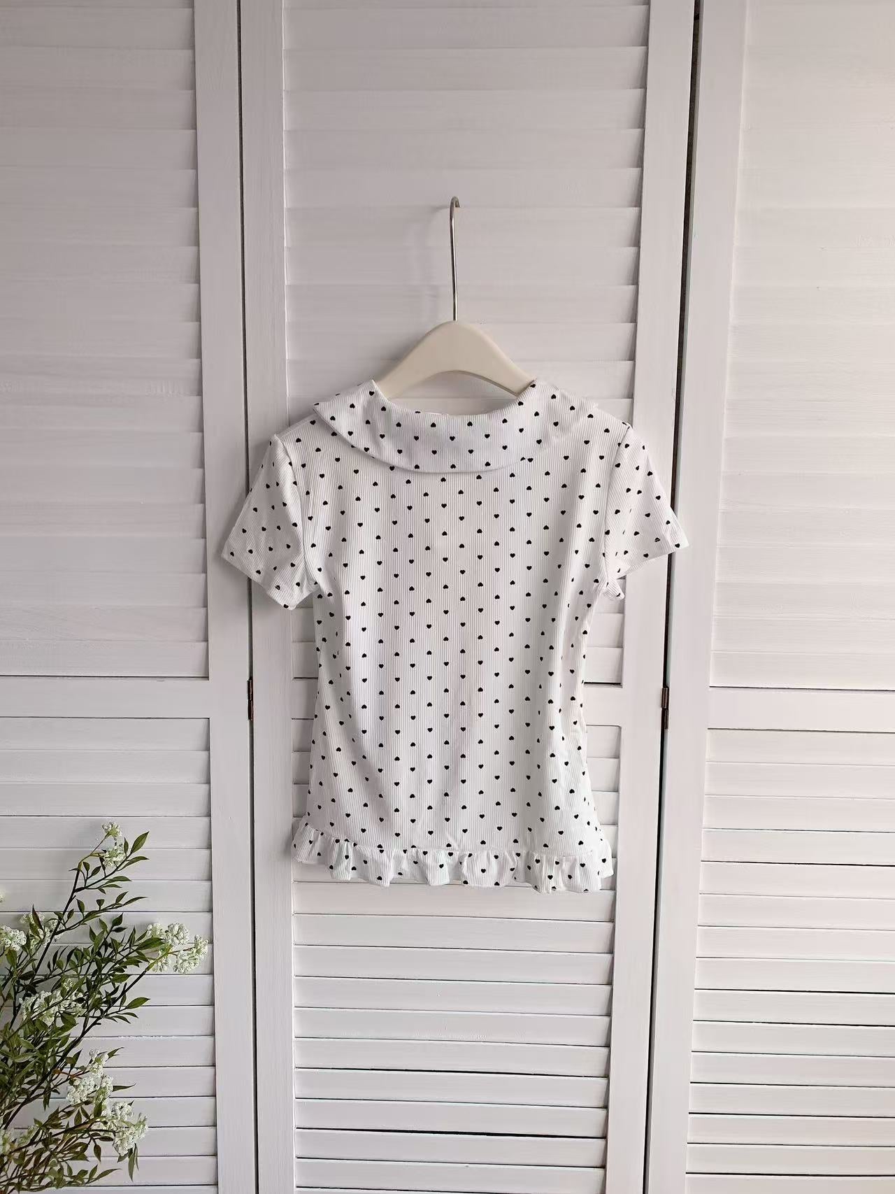 HELLO MILK TEE- 86126 娃娃領短袖