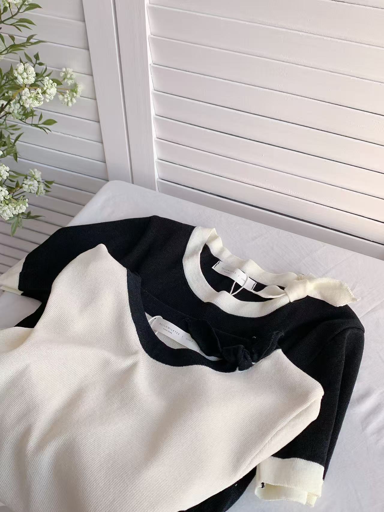 HELLO MILK TEE- 86201 針織短袖