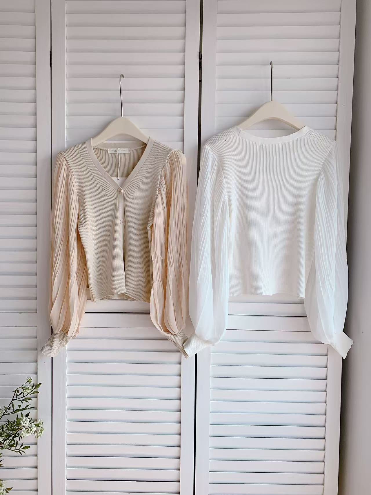 HELLO MILK TEE- 86204 拼接針織衫