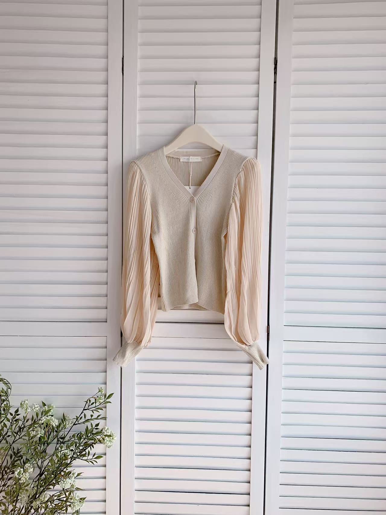 HELLO MILK TEE- 86204 拼接針織衫