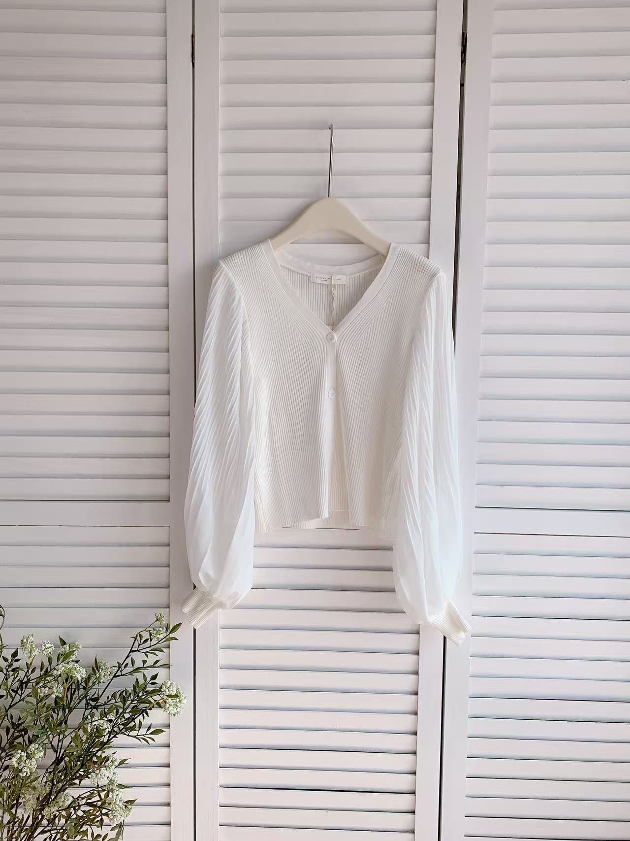 HELLO MILK TEE- 86204 拼接針織衫