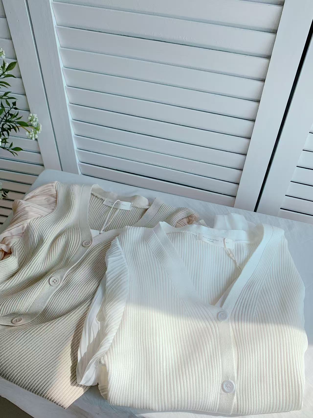 HELLO MILK TEE- 86204 拼接針織衫