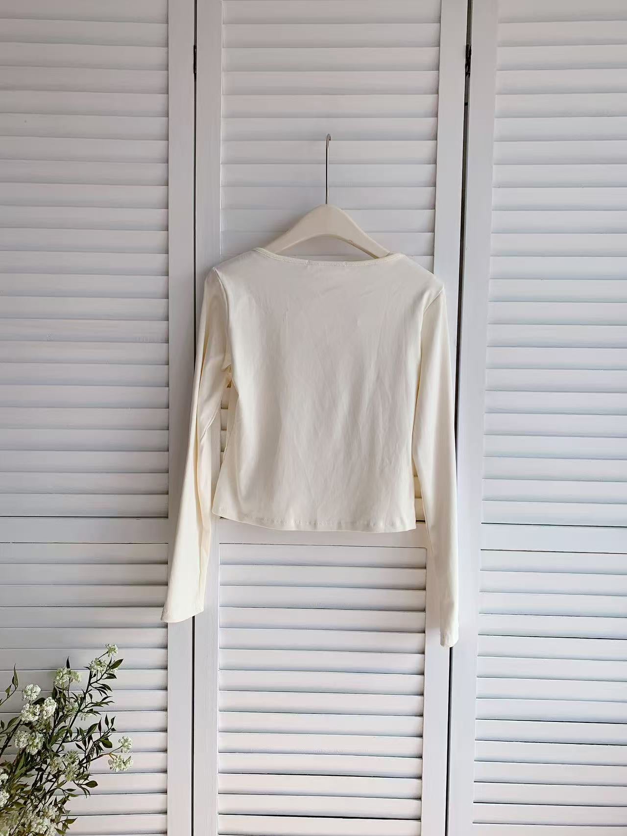 HELLO MILK TEE- 86124 假兩件上衣