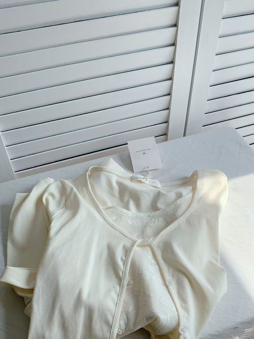 HELLO MILK TEE- 86124 假兩件上衣