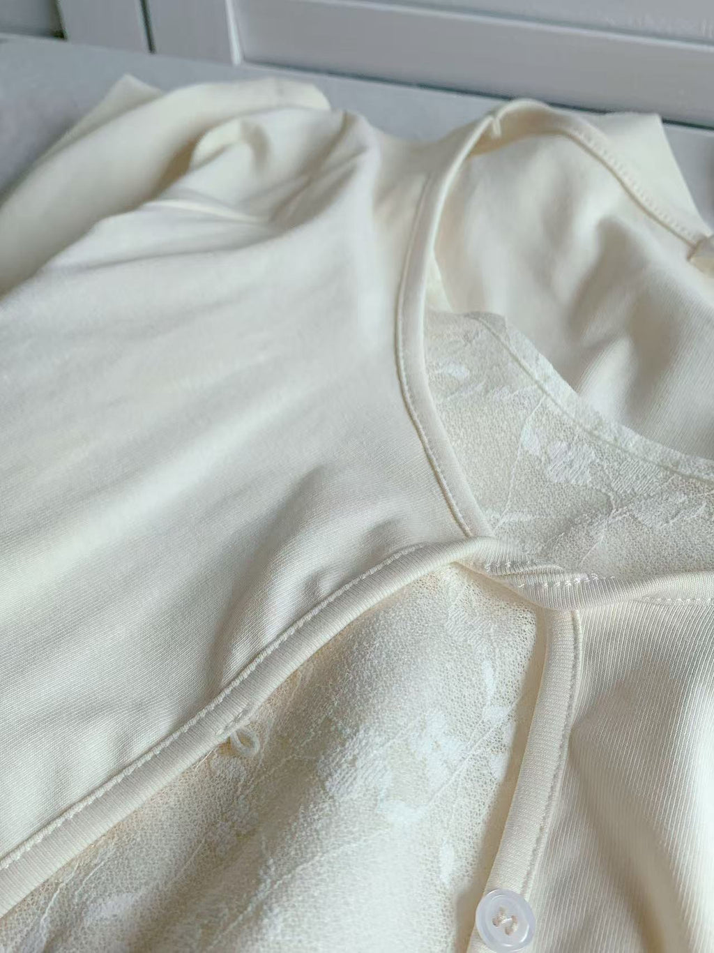 HELLO MILK TEE- 86124 假兩件上衣