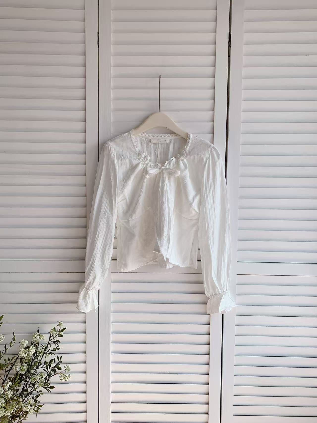 HELLO MILK TEE- 86082 綁繩小衫