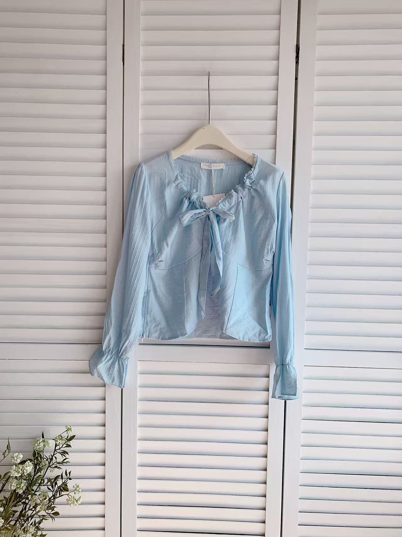 HELLO MILK TEE- 86082 綁繩小衫