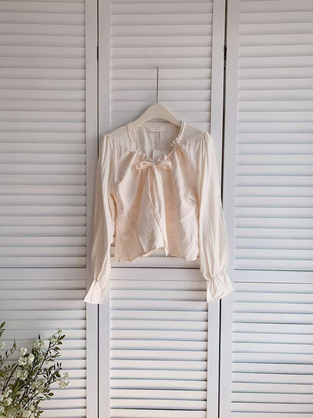 HELLO MILK TEE- 86082 綁繩小衫