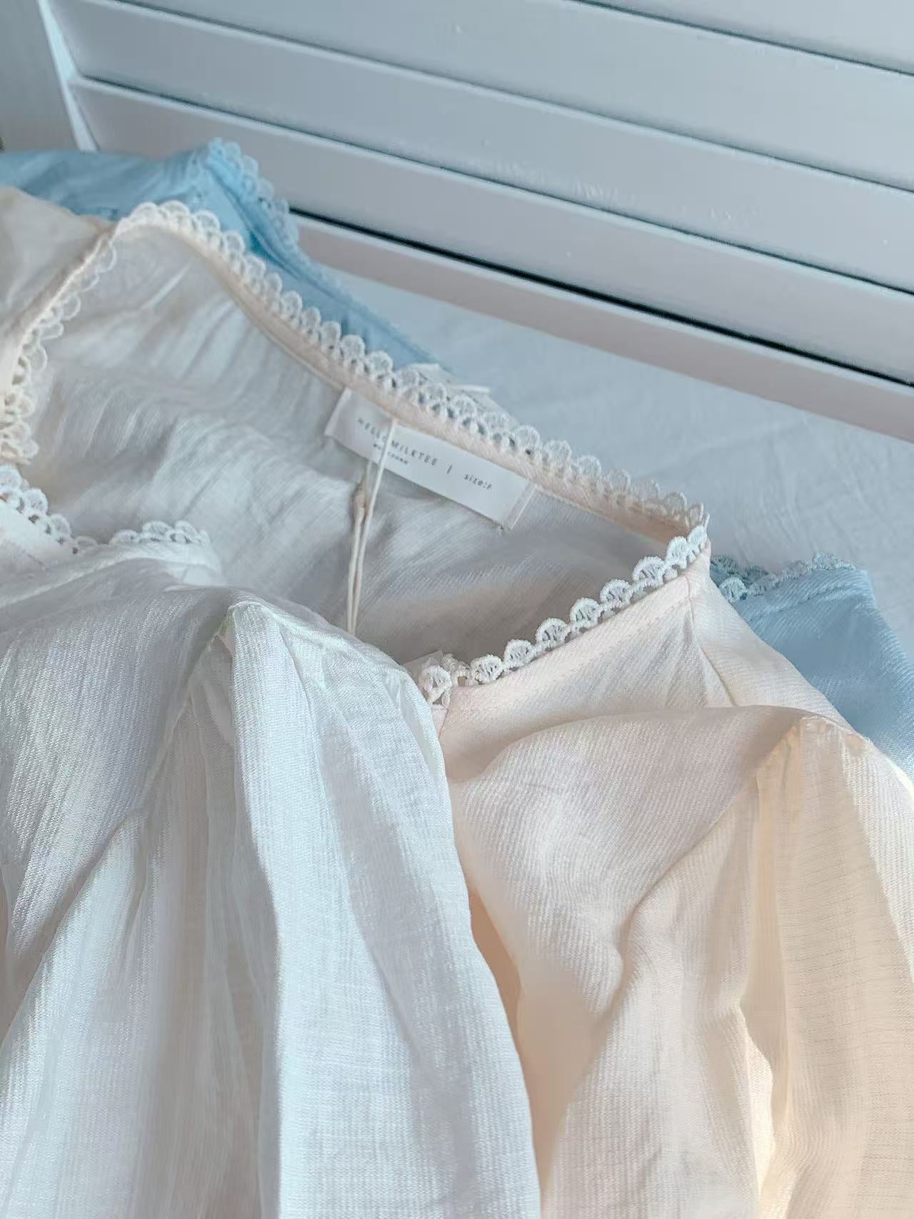 HELLO MILK TEE- 86082 綁繩小衫