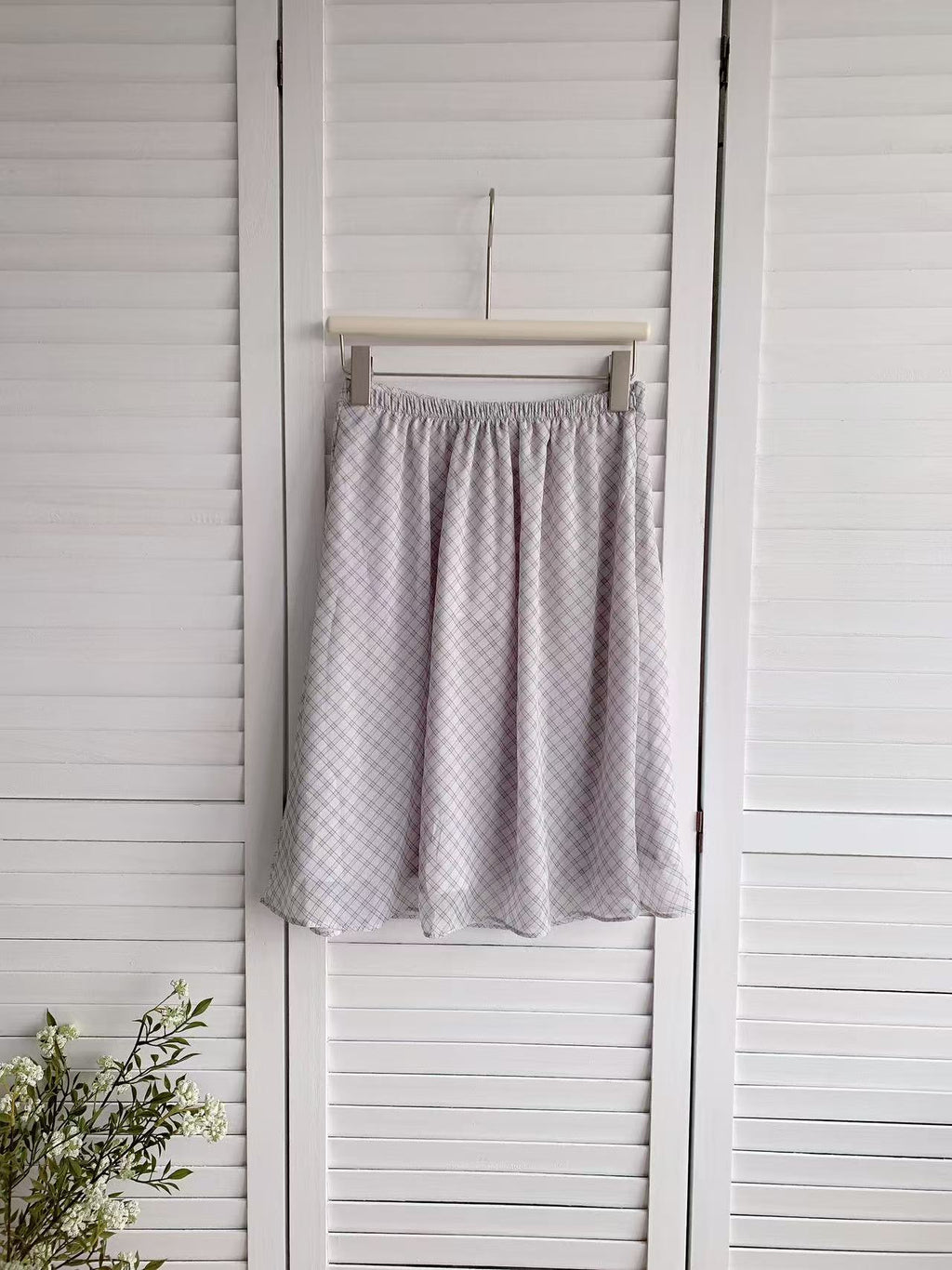 HELLO MILK TEE- 86038 格子半裙