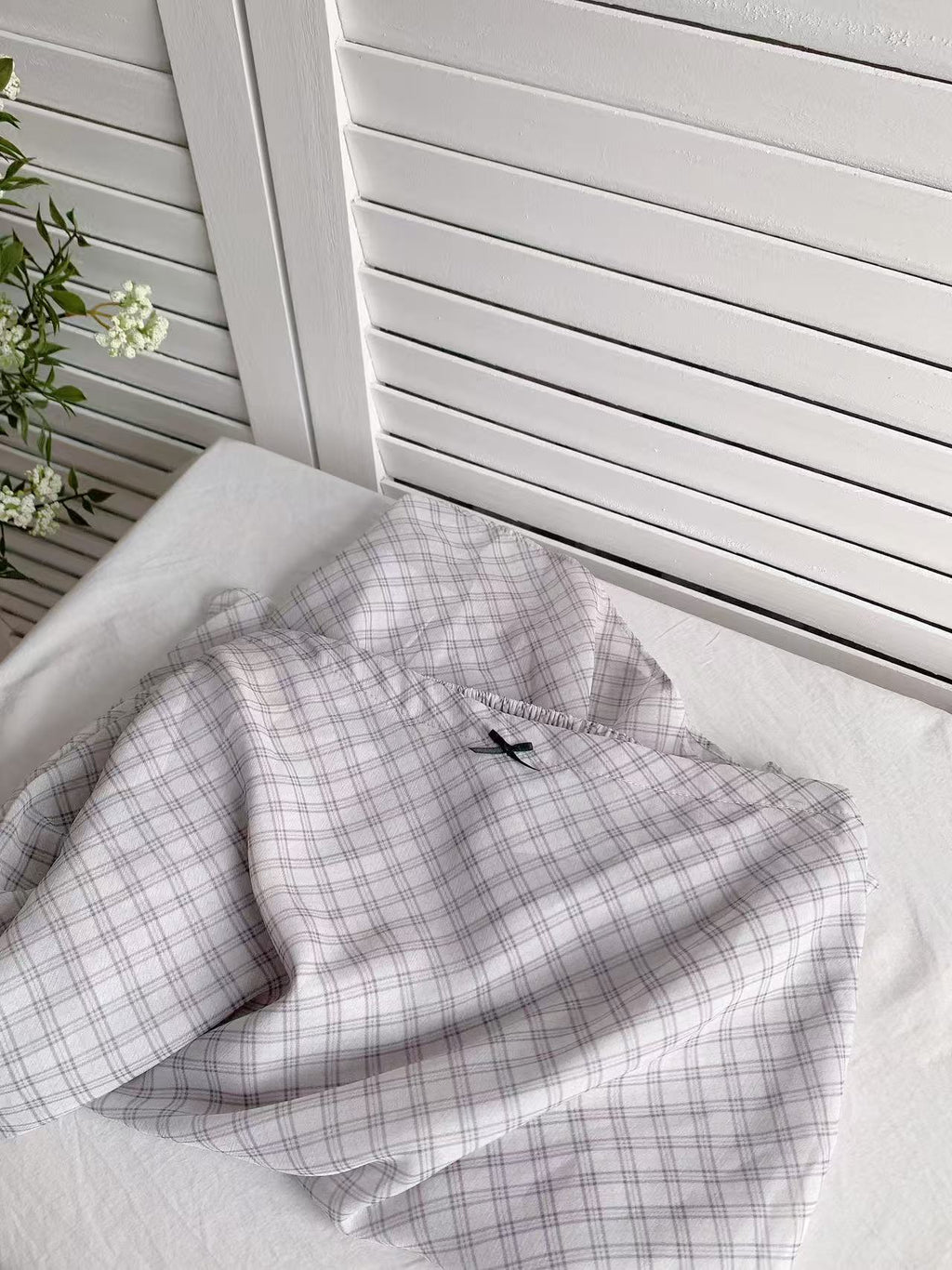 HELLO MILK TEE- 86038 格子半裙