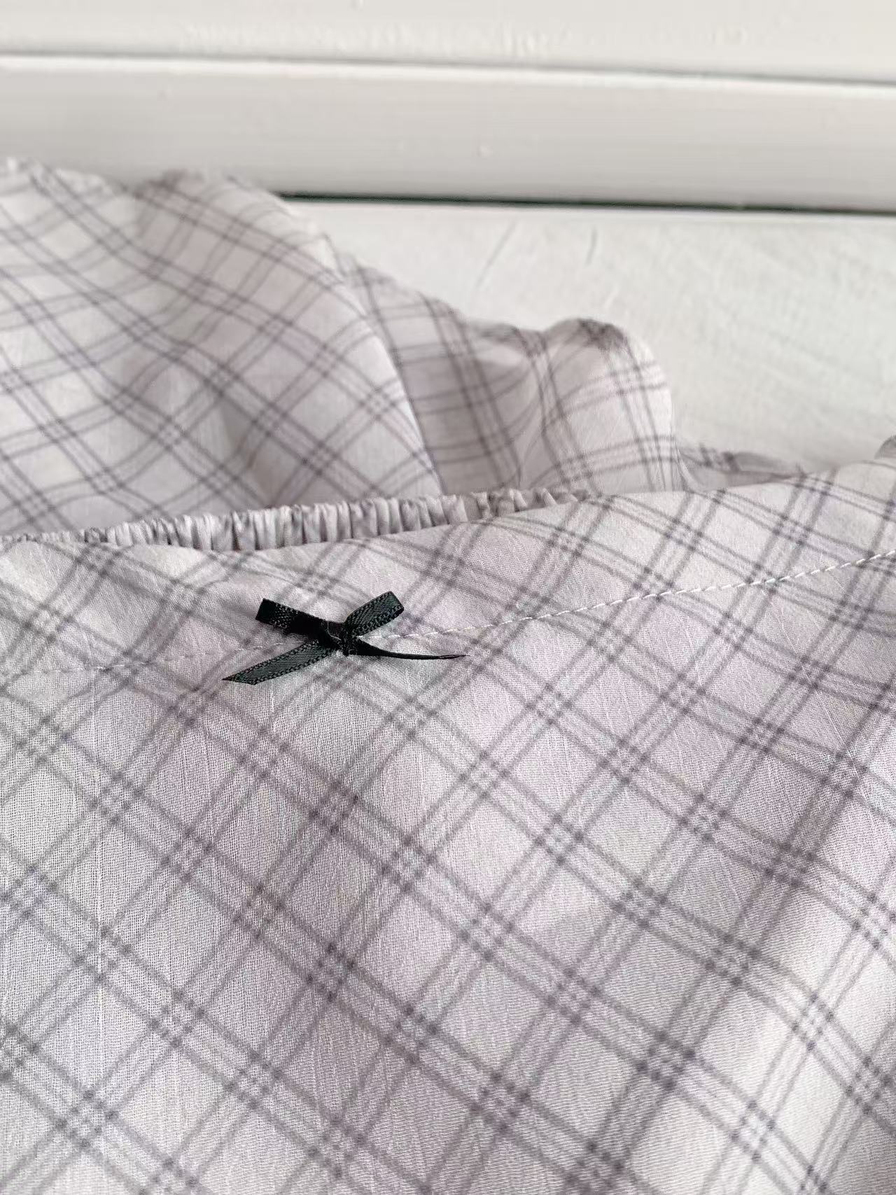 HELLO MILK TEE- 86038 格子半裙