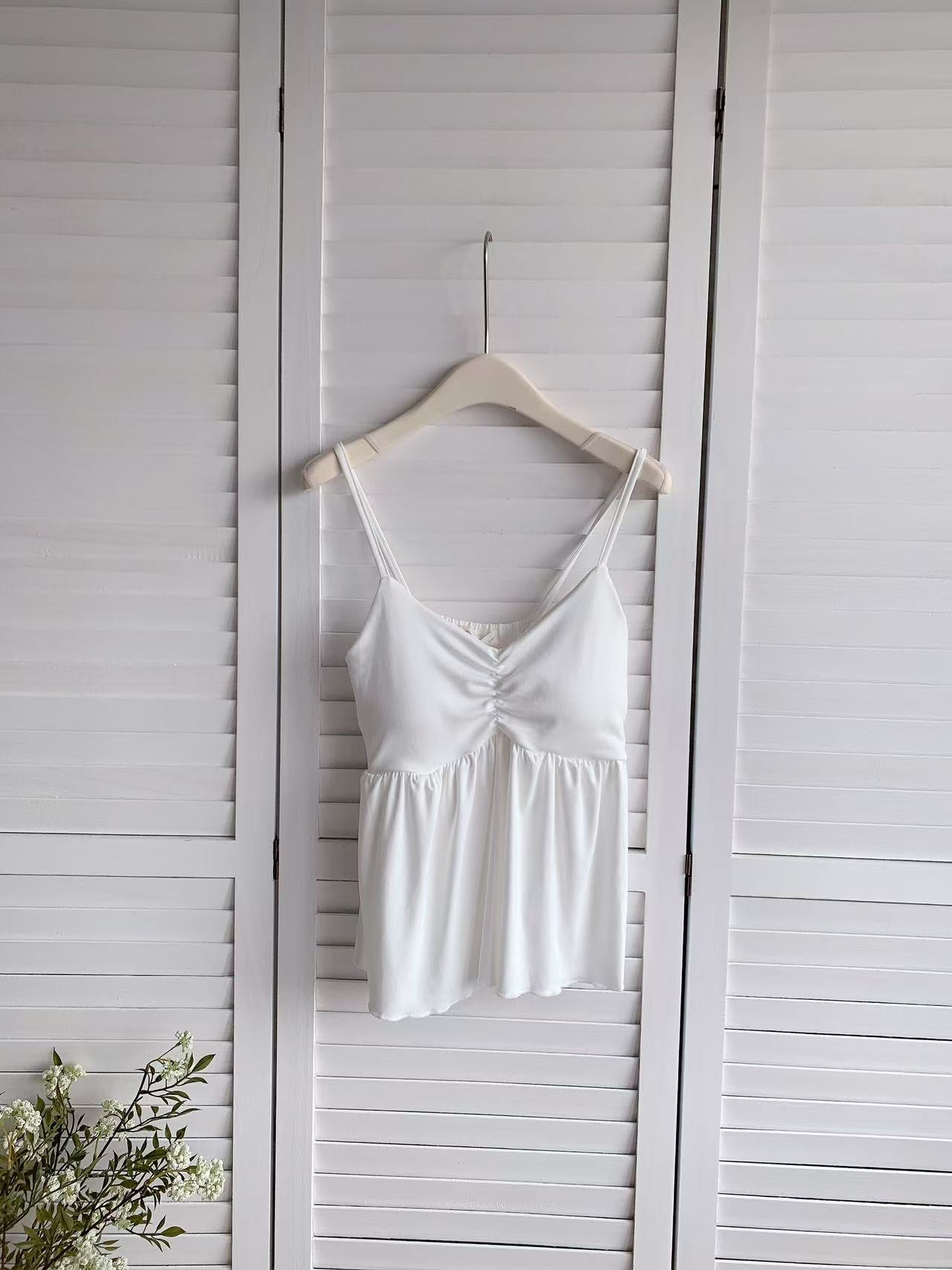 HELLO MILK TEE- 86206 吊帶有墊背心上衣