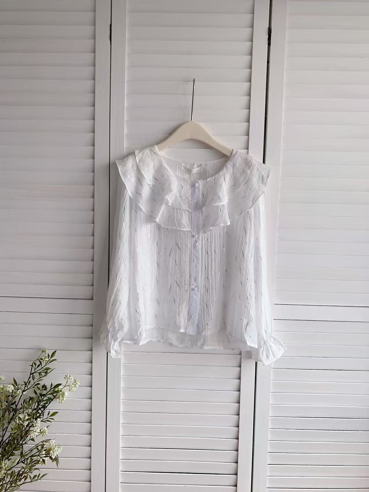 HELLO MILK TEE- 86096 雙層領上衣