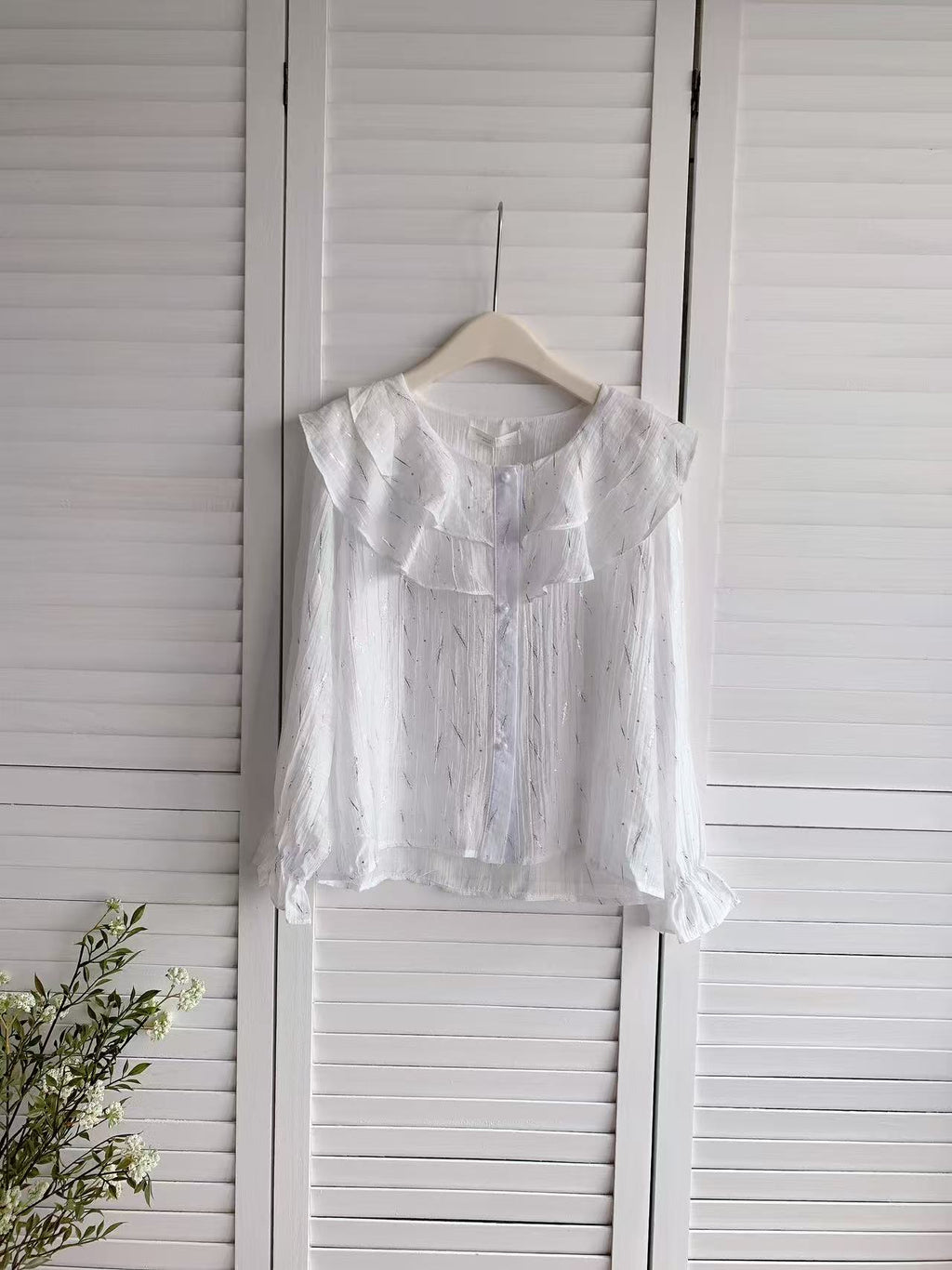 HELLO MILK TEE- 86096 雙層領上衣