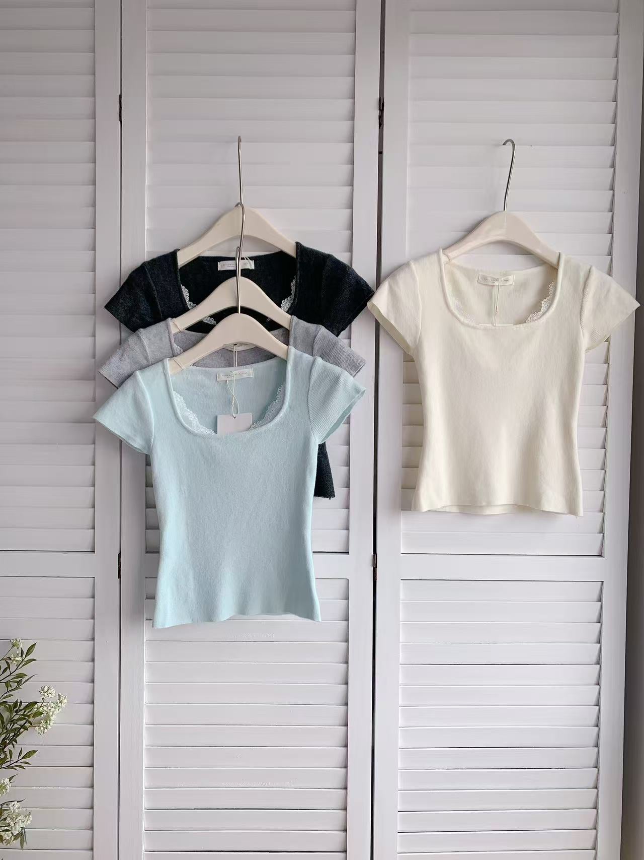 HELLO MILK TEE- 86055 方領上衣