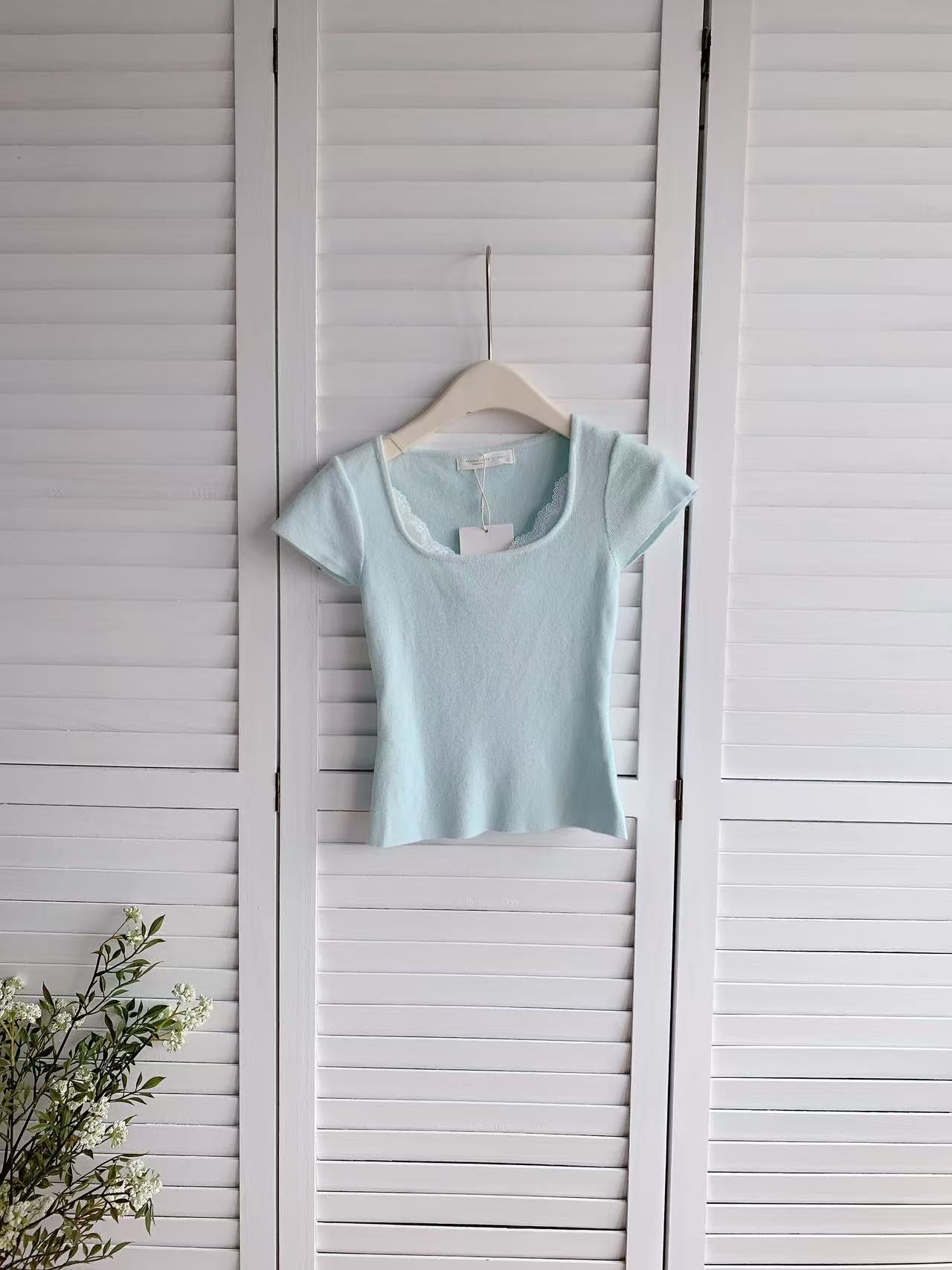 HELLO MILK TEE- 86055 方領上衣