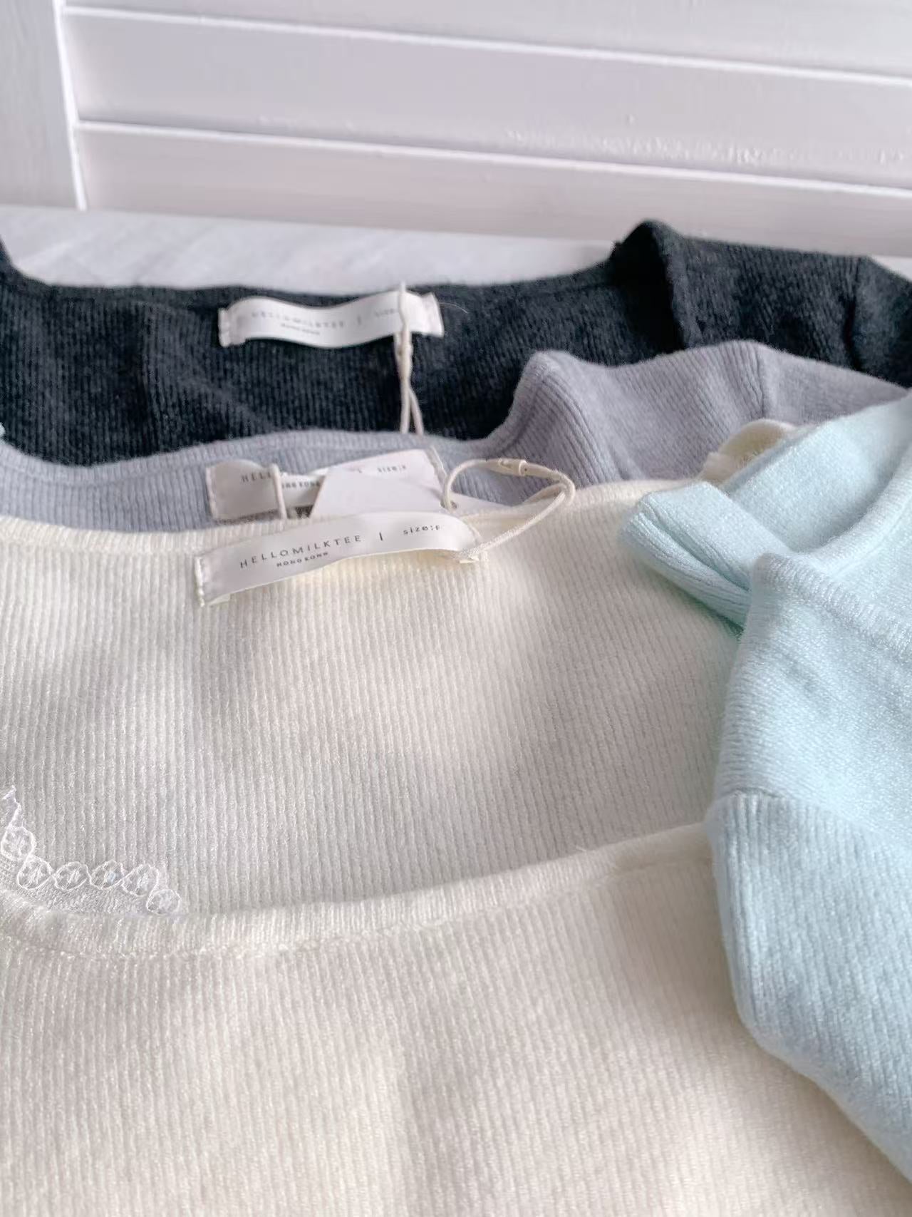 HELLO MILK TEE- 86055 方領上衣