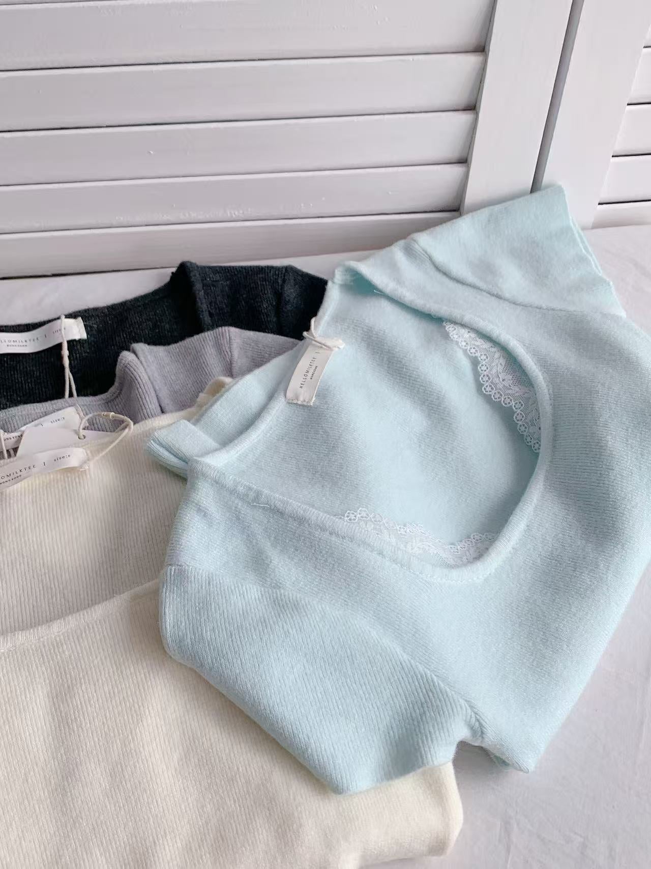 HELLO MILK TEE- 86055 方領上衣