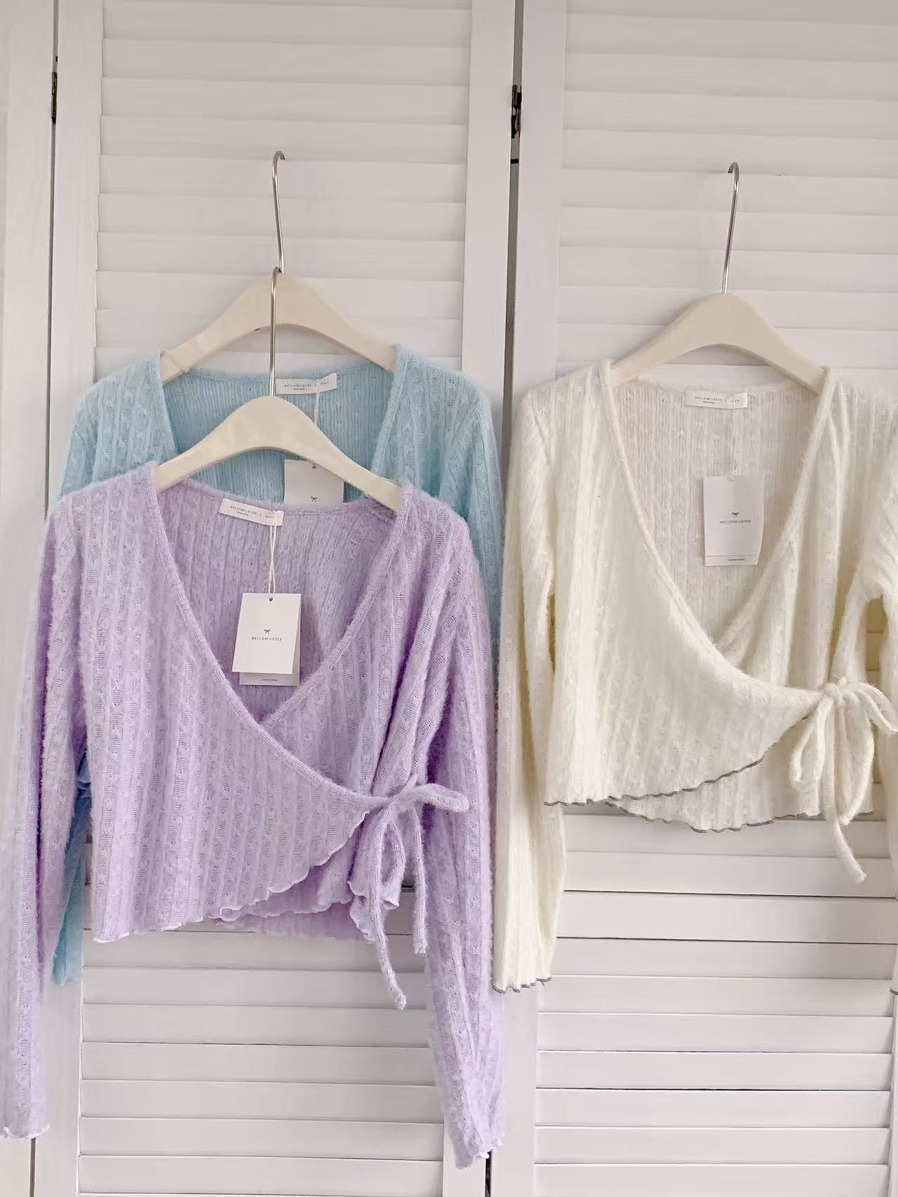 HELLO MILK TEE- 86212 綁帶小衫