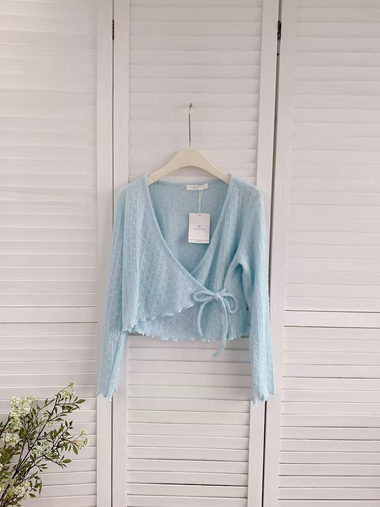 HELLO MILK TEE- 86212 綁帶小衫