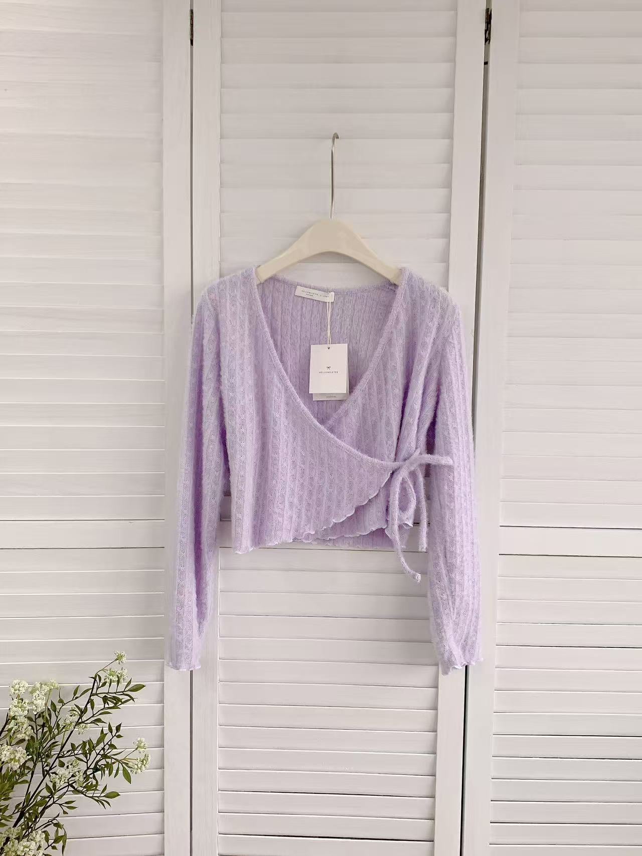 HELLO MILK TEE- 86212 綁帶小衫