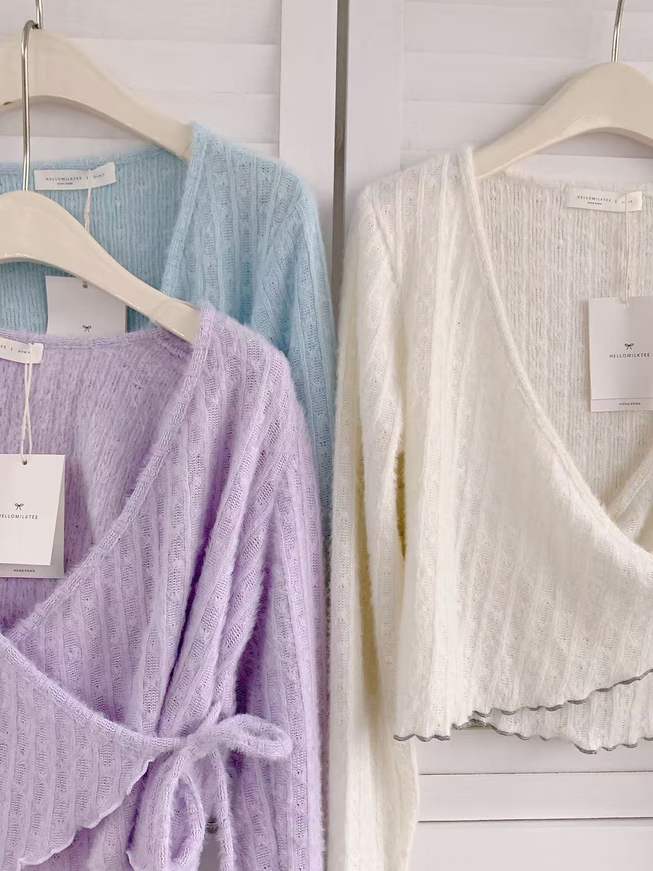 HELLO MILK TEE- 86212 綁帶小衫