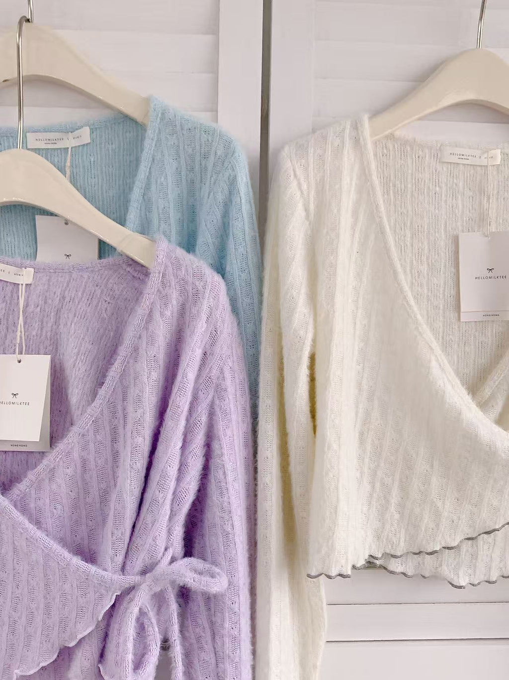 HELLO MILK TEE- 86212 綁帶小衫