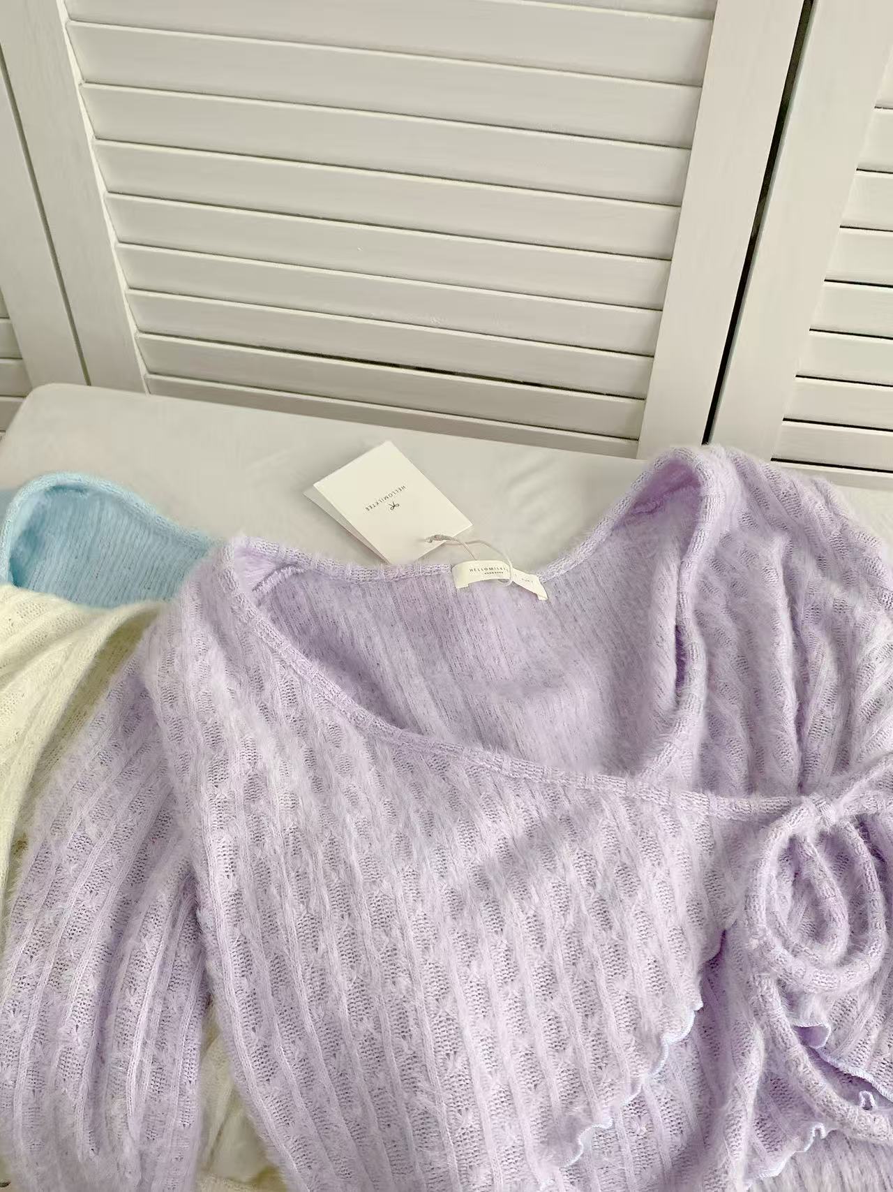 HELLO MILK TEE- 86212 綁帶小衫