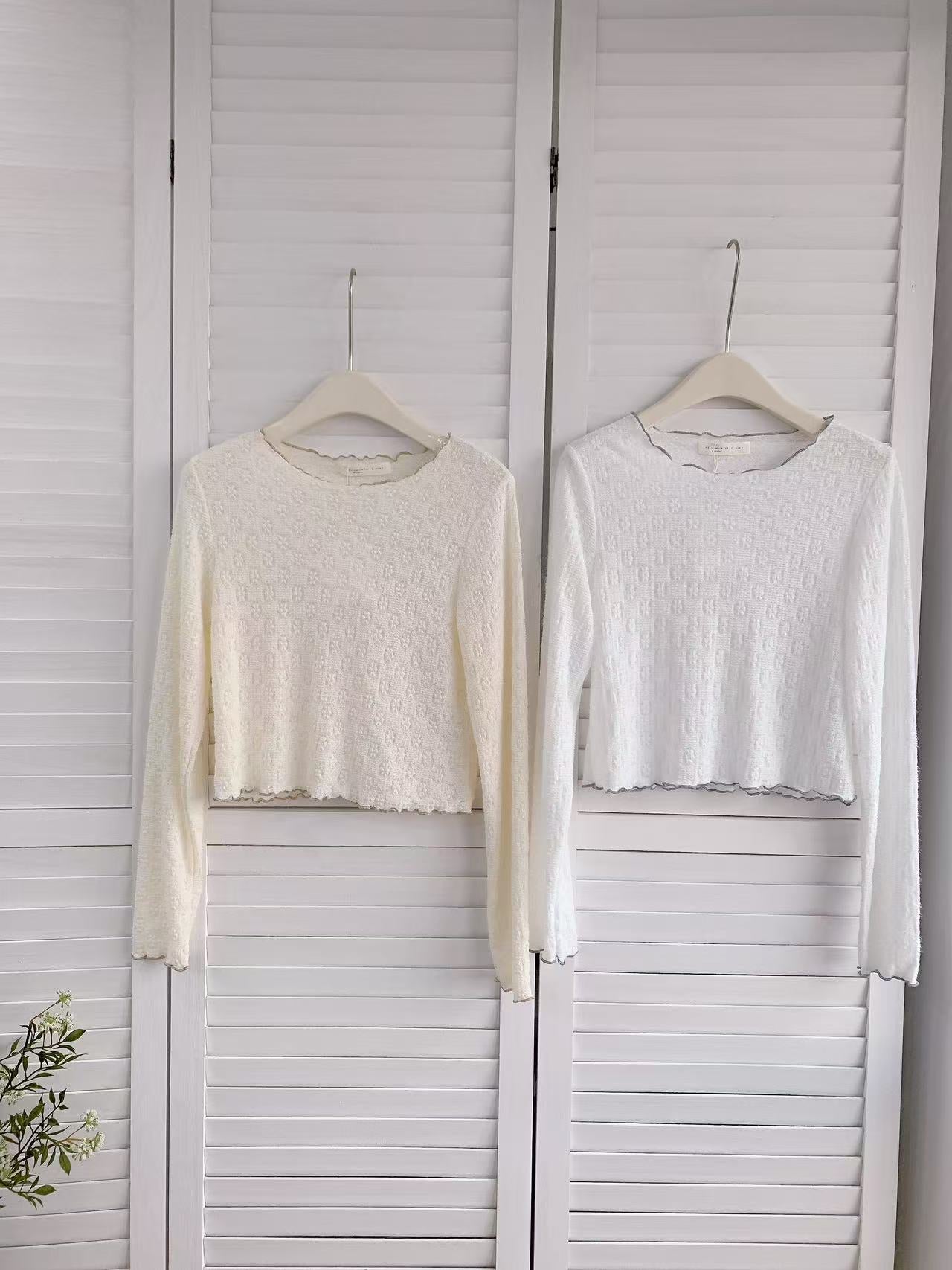 HELLO MILK TEE- 86216 撞色邊小衫