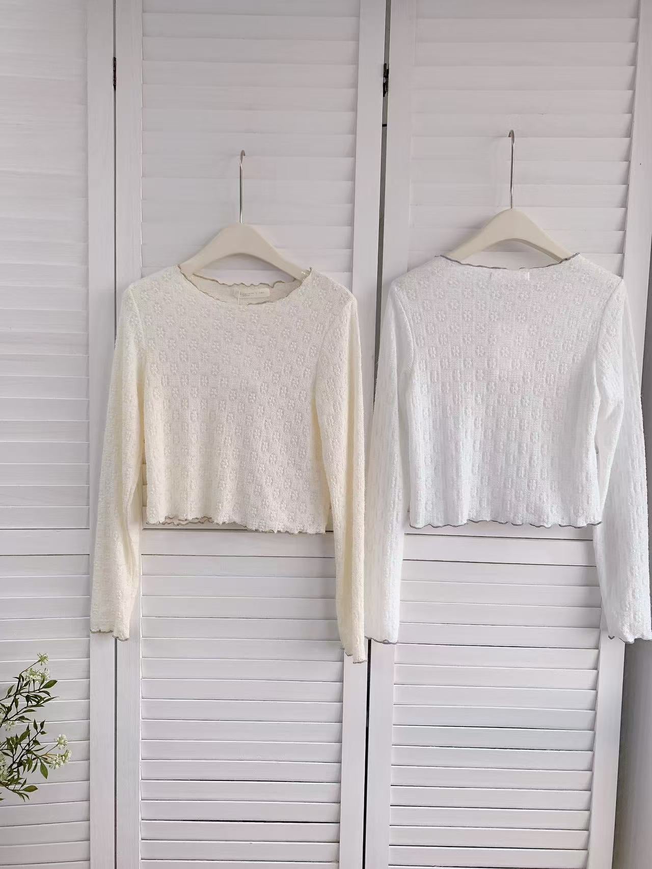 HELLO MILK TEE- 86216 撞色邊小衫