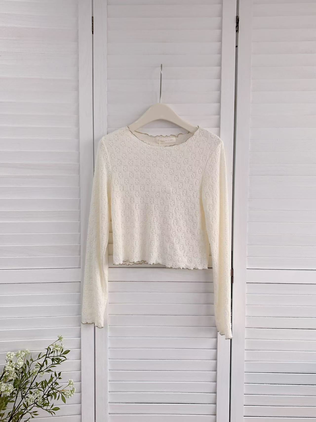 HELLO MILK TEE- 86216 撞色邊小衫