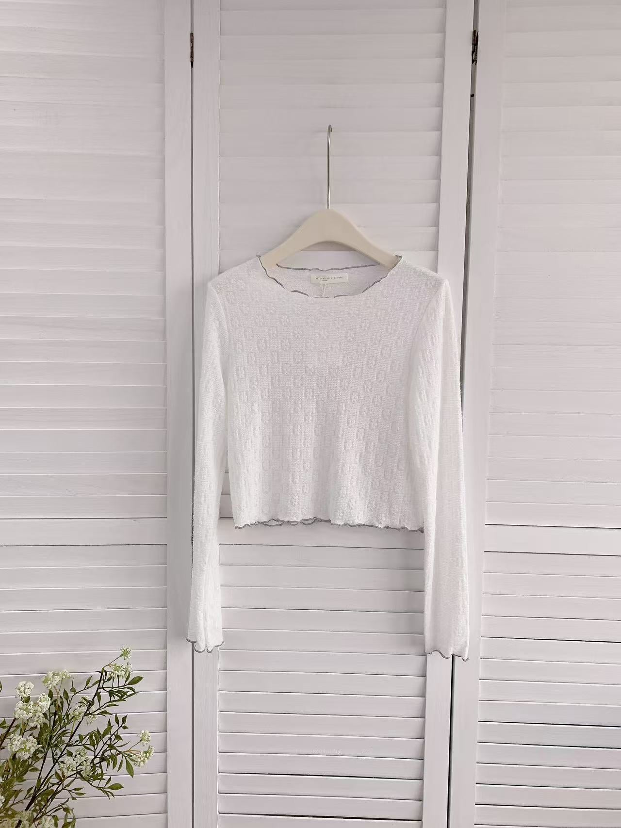 HELLO MILK TEE- 86216 撞色邊小衫