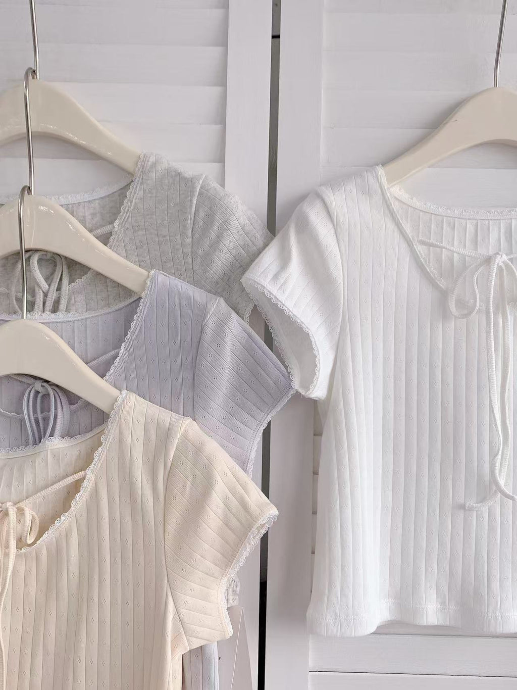 HELLO MILK TEE- 86221 綁帶上衣